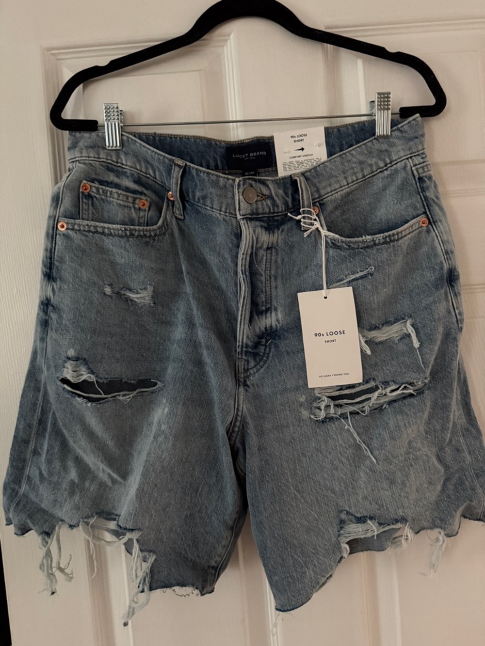 Lucky Brand Light Blue Distressed Denim Shorts
